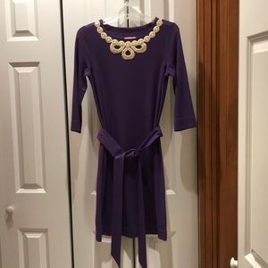 Lilly Pulitzer purple dress with gold detail